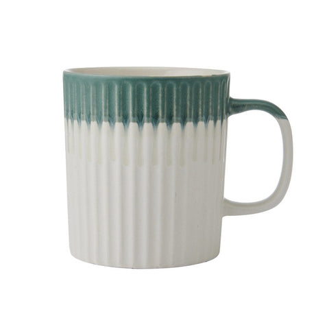 Stoneware Mug, Green Textured, 410ml, Labelled