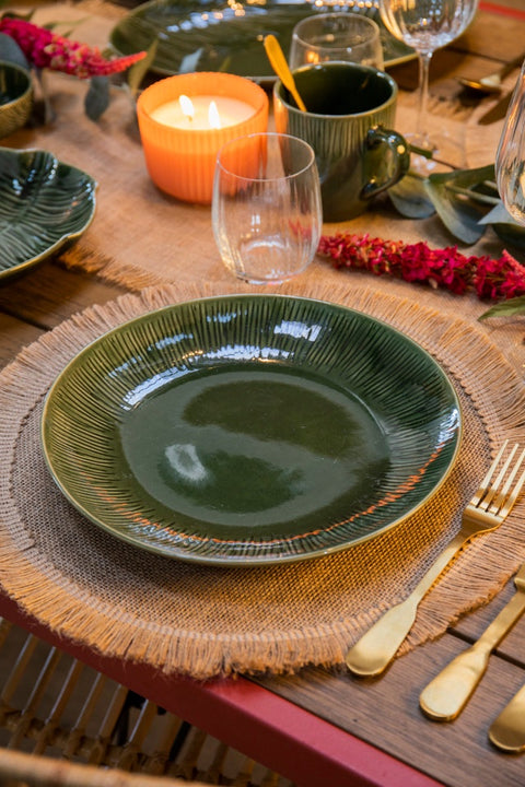 Round Placemat 4pc Set - Hessian - 38cm dia