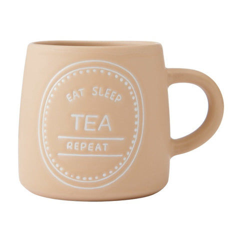 Stoneware Mug, Eat Sleep Tea, 400ml, Labelled