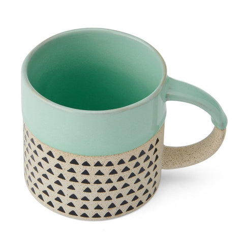 Stoneware Mug, Green Glaze, 390ml, Labelled