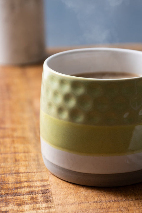 Stoneware Mug, Textured Ombre Green, 320ml, Labelled