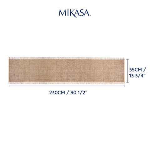 Jute Frayed Table Runner Jute 230 x 35cm