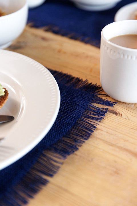 Rectangle Placemat 2pc Set - Blue Jute - 45 x 35cm