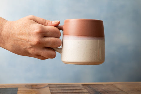 Stoneware Mug, Pink Glaze, 390ml, Labelled