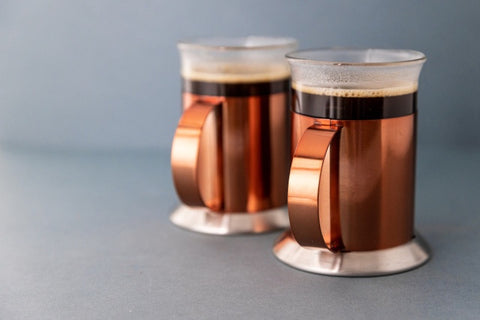 Glass Cups 30ml Set/2 Copper