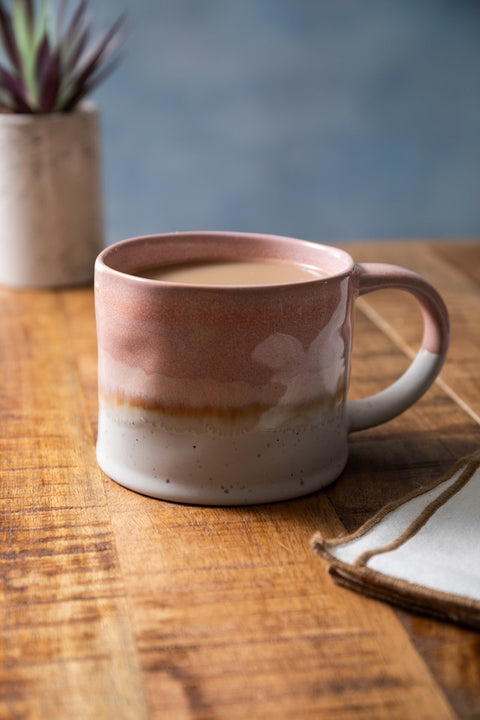 Stoneware Mug, Pink Glaze, 450ml, Labelled