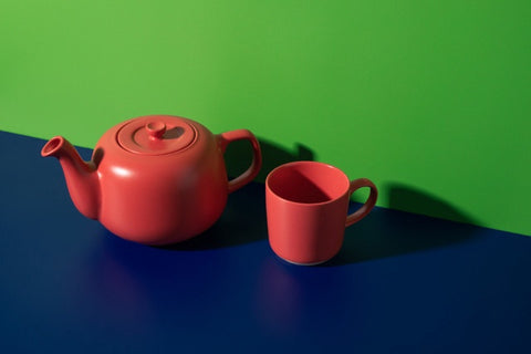 Ceramic Teapot, Red, 1.2 Litres, Labelled