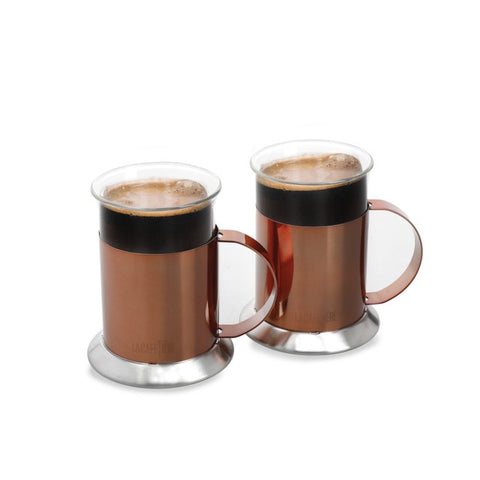 Glass Cups 30ml Set/2 Copper