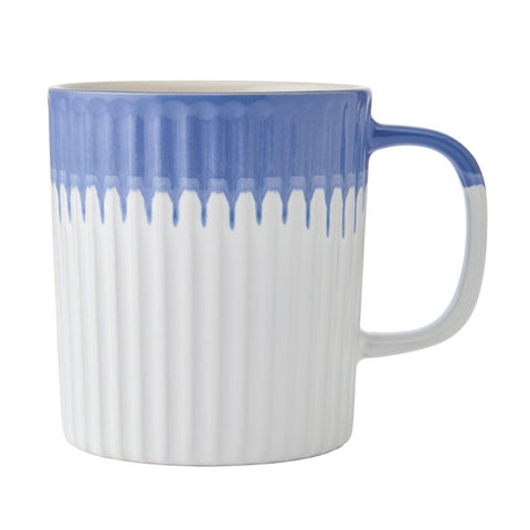 Stoneware Mug, Blue Textured, 410ml, Labelled