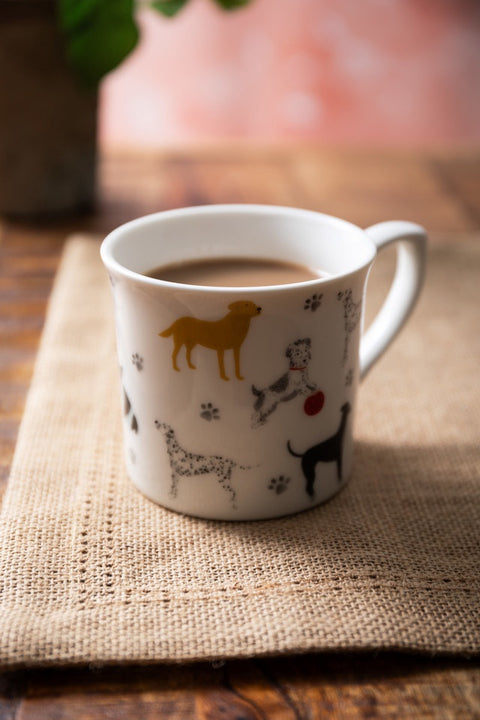 Fine Bone China 300ml Fluted Mug, Dog, Labelled