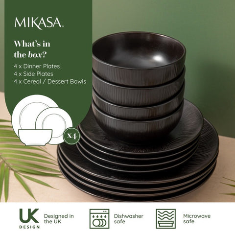 Jardin Midnight 12pc Dinner Set