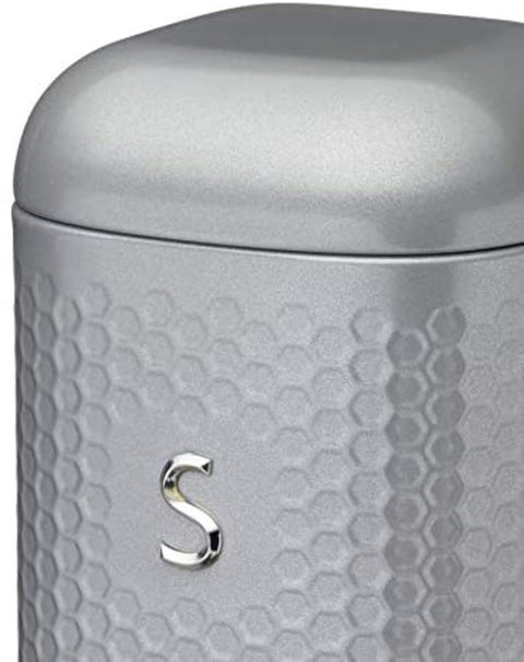 Lovello Textured Sugar Canister, Shadow Grey, 11x19cm, Gift Tagged