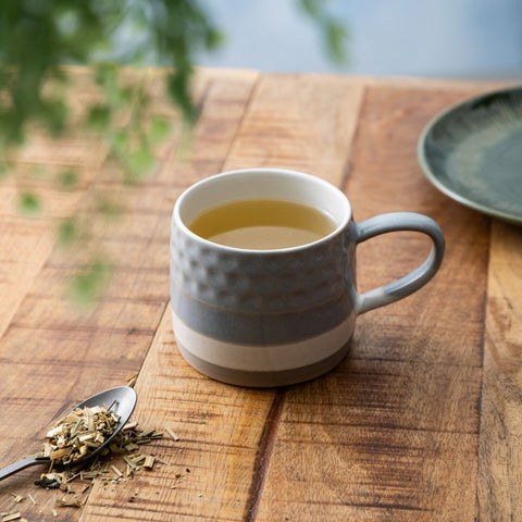 Stoneware Mug, Textured Ombre Grey, 320ml, Labelled