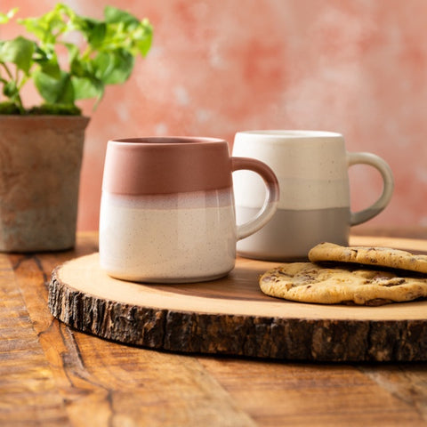 Stoneware Mug, Pink Glaze, 390ml, Labelled