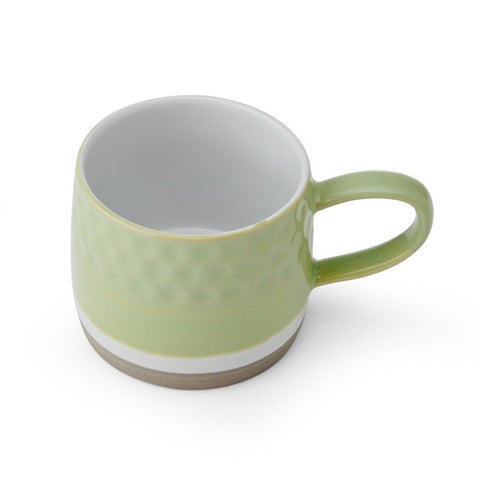 Stoneware Mug, Textured Ombre Green, 320ml, Labelled