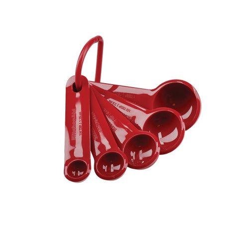 Set of Five Measuring Spoons, Empire Red, Carded
